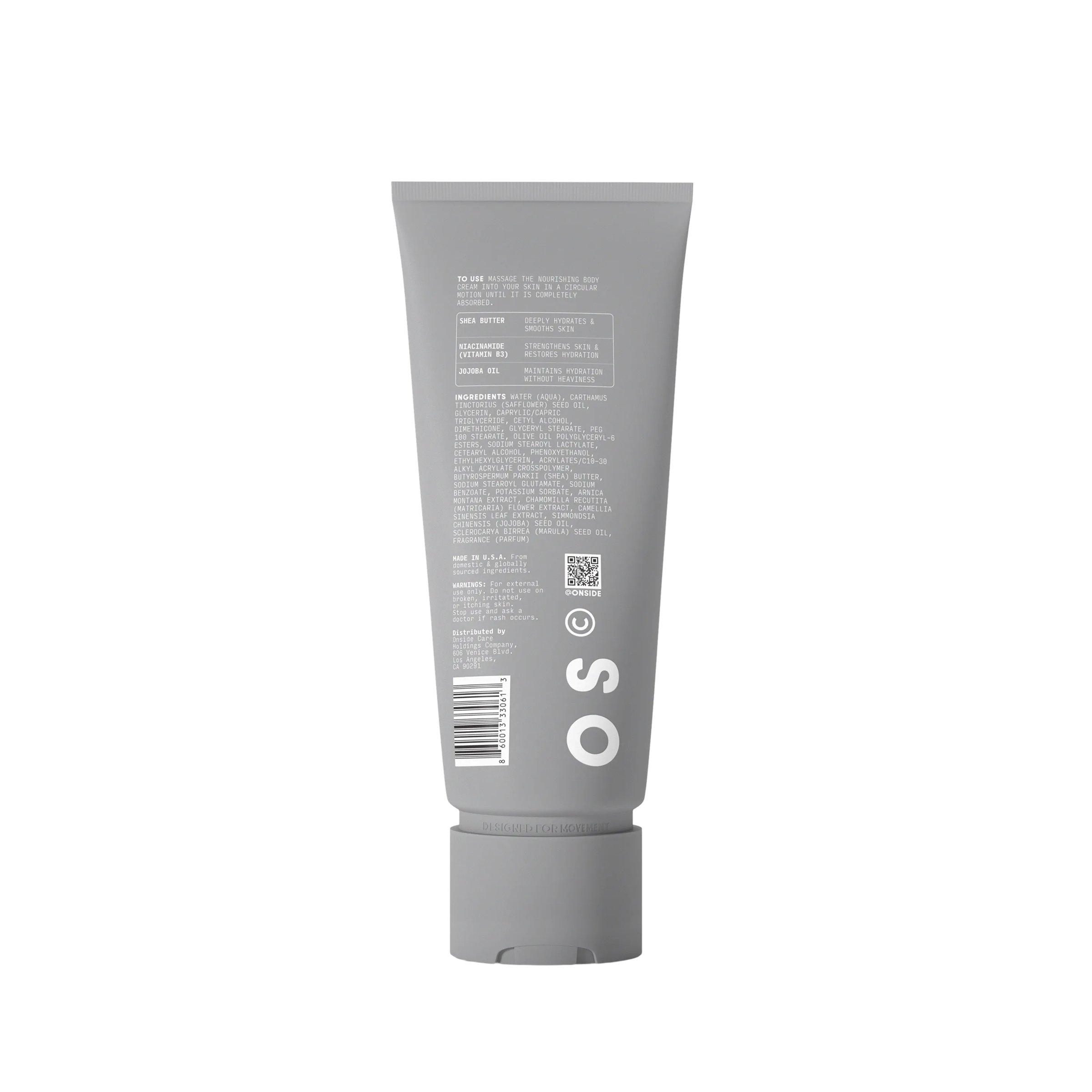Gray tube with a label on a white background