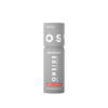 Gray body spray bottle with 'OS' branding on a white background