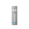 Gray body spray bottle with 'OS' branding on a white background