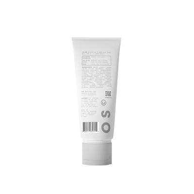White tube with label on a white background