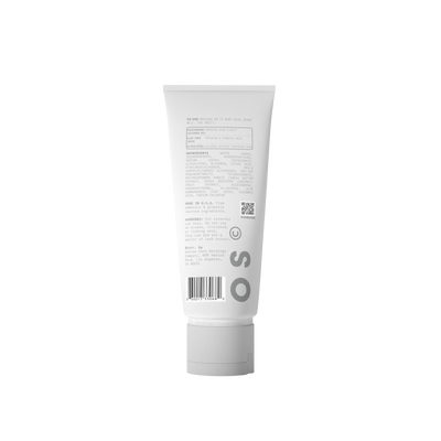White tube with text and a logo on a white background