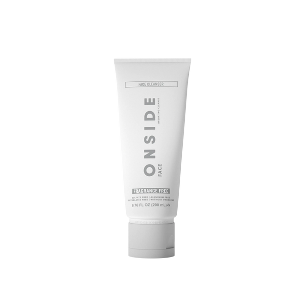 White tube of 'ONSIDE' face cleanser on a white background